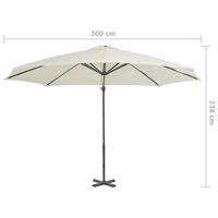 VidaXL Zweefparasol met aluminium paal 300 cm zandkleurig - thumbnail
