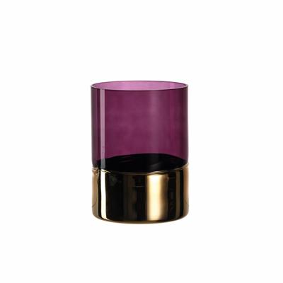 Leonardo Velluto Windlicht lila/goud 20 cm Leonardo Velluto Windlicht lila/goud 20 cm