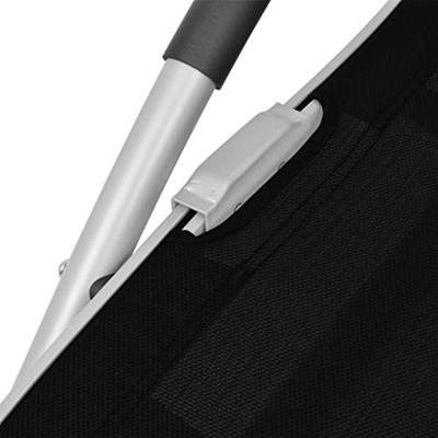 Ligbed met kussen aluminium en textileen zwart