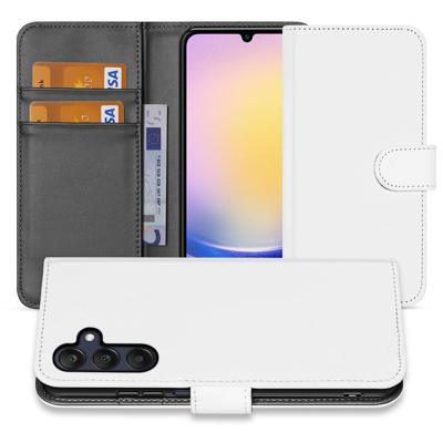 Book Case Telefoonhoesje Geschikt voor Samsung Galaxy A25 Wit met Pasjeshouder Book Case Telefoonhoesje Geschikt voor Samsung Galaxy A25 Wit met Pasjeshouder