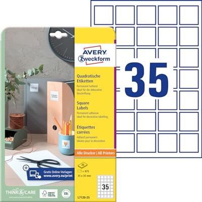 Avery-Zweckform QR-code etiketten L7120-25 (N/A ),Wit, Vierkant, 875 stuk(s), Permanent hechtend Avery-Zweckform QR-code etiketten L7120-25 (N/A ),Wit, Vierkant, 875 stuk(s), Permanent hechtend
