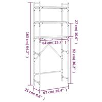 VidaXL Wasmachinerek 67x25x163 cm bewerkt hout sonoma eikenkleurig - thumbnail