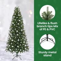 VidaXL Kunstkerstboom met 300 led met standaard groen 210 cm pe en pvc - thumbnail