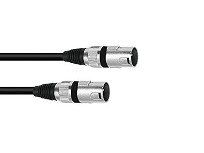 Omnitronic 3022075A XLR Adapterkabel [1x XLR-stekker 3-polig - 1x XLR-stekker 3-polig] 0.20 m Zwart