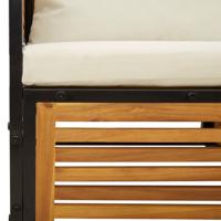 2-delige Loungeset met kussens massief acaciahout - thumbnail