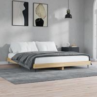 Bedframe zonder matras 200x200cm spaanplaat sonoma eikenkleurig - thumbnail