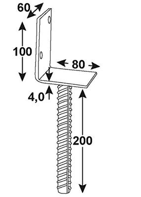 Connex Bodemverankering L 80X60X200 Vvz - HV4200