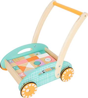 Small Foot houten baby loopwagen met blokken pastel, 35dlg.