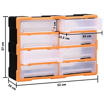 VidaXL Organiser met 8 grote lades 52x16x37 cm
