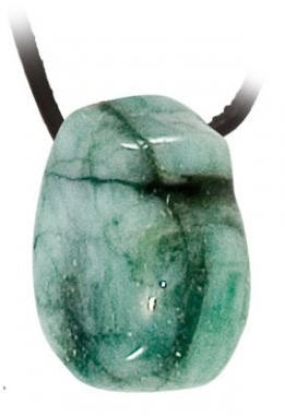 Smaragd Trommelsteen Hanger Geboord