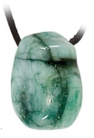 Smaragd Trommelsteen Hanger Geboord - thumbnail