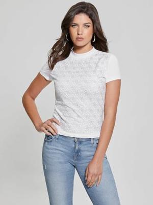 Guess 4G-Logo T-Shirt Dames Wit - Maat S - Kleur: Wit | Soccerfanshop Guess 4G-Logo T-Shirt Dames Wit - Maat S - Kleur: Wit | Soccerfanshop