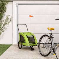 VidaXL Hondenfietstrailer oxford stof en ijzer groen - thumbnail