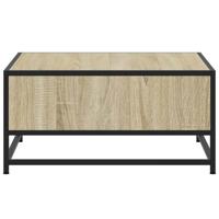 Salontafel 60,5x60,5x30 cm bewerkt hout en metaal sonoma eiken - thumbnail