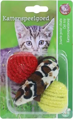 Katten-speelgoed bal muis 7.5cm pak a 3st Gebr. de Boon - Gebr de boon