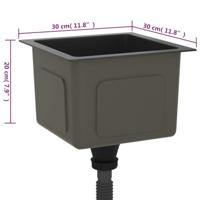 VidaXL Gootsteen handgemaakt roestvrij staal zwart - thumbnail