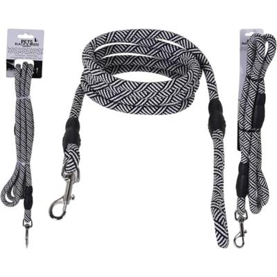 Pets Black and White Collection Hondenriem 130cm Zwart/Wit