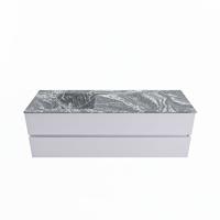 MONDIAZ VICA-DLUX 150cm badmeubel onderkast Cale 2 lades. Inbouw wastafel CLOUD links zonder kraangat, kleur Lava. - thumbnail