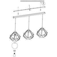 Eglo 3-lichts hanglampVernham met smoke glas - 43483 - thumbnail