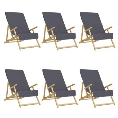 VidaXL Strandhanddoeken 6 st 400 g/m² 60x135 cm stof antracietkleurig