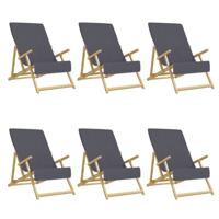 VidaXL Strandhanddoeken 6 st 400 g/m² 60x135 cm stof antracietkleurig - thumbnail