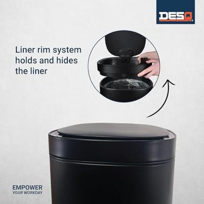 Afvalbak desq sensor 40 liter rvs zwart