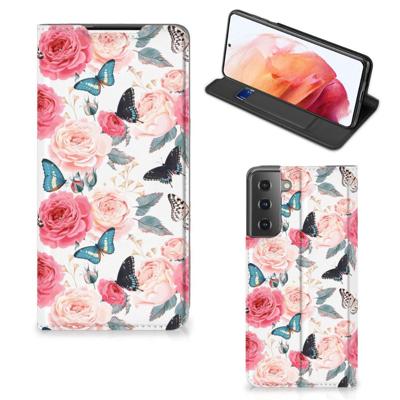 Samsung Galaxy S21 Smart Cover Butterfly Roses Samsung Galaxy S21 Smart Cover Butterfly Roses