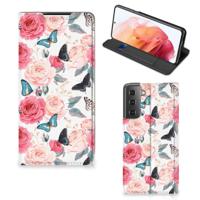 Samsung Galaxy S21 Smart Cover Butterfly Roses - thumbnail