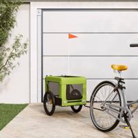 Hondenfietstrailer oxford stof en ijzer groen en zwart - thumbnail