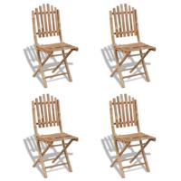 Tuinstoelen inklapbaar 4 st bamboe - thumbnail