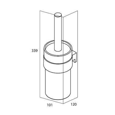 Toiletborstelhouder Tiger Bold Muur Glas/Mat zwart 33.9 cm