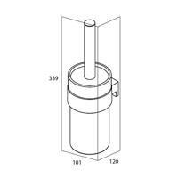 Toiletborstelhouder Tiger Bold Muur Glas/Mat zwart 33.9 cm - thumbnail