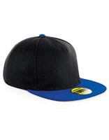 Beechfield CB660 Original Flat Peak Snapback Cap - White/Black - One Size - thumbnail