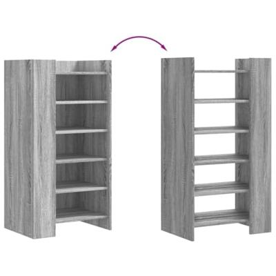 Schoenenkast 52x37,5x100 cm bewerkt hout grijs sonoma eiken