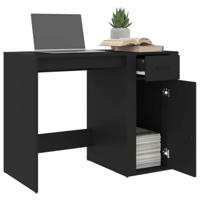 Bureau 100x49x75 cm bewerkt hout zwart - thumbnail