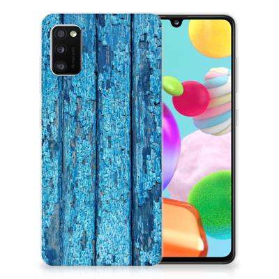 Samsung Galaxy A41 | Bumper Hoesje | Wood Blue