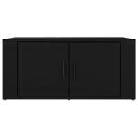 Salontafel 80x50x36 cm bewerkt hout zwart - thumbnail