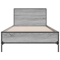 Bedframe bewerkt hout en metaal grijs sonoma eiken 75x190 cm - thumbnail