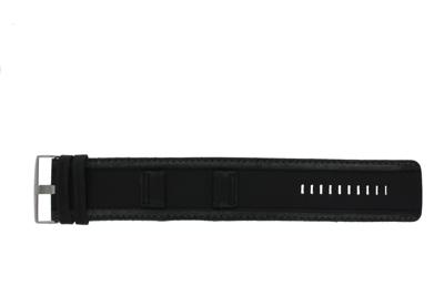 Horlogeband Fossil JR9498 Onderliggend Leder Zwart 22mm