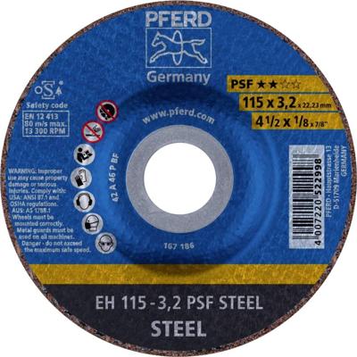 PFERD TOOLS EH 115-3,2 PSF STEEL 61740126 Doorslijpschijf gebogen 115 mm 25 stuk(s) Staal PFERD TOOLS EH 115-3,2 PSF STEEL 61740126 Doorslijpschijf gebogen 115 mm 25 stuk(s) Staal