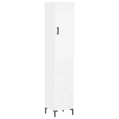 Hoge kast 34,5x34x180 cm bewerkt hout wit