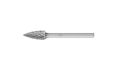 PFERD TOOLS 21222783 Freesstift Hardmetaal Spitsboog Lengte 43 mm Afmeting, Ø 6 mm Werklengte 13 mm Schachtdiameter 3 mm 1 stuks