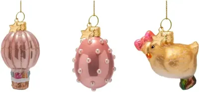 Vondels paashanger kuiken, ei en luchtballon 6cm multi 3 stuks