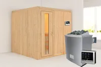 Karibu | Rodin Sauna | Energiesparende Deur | Biokachel 9 kW Externe Bediening - thumbnail