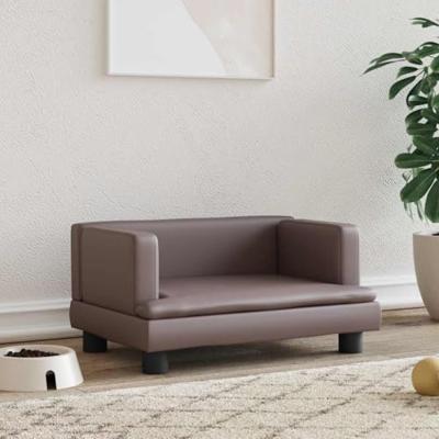 VidaXL Hondenmand 60x40x30 cm kunstleer bruin VidaXL Hondenmand 60x40x30 cm kunstleer bruin