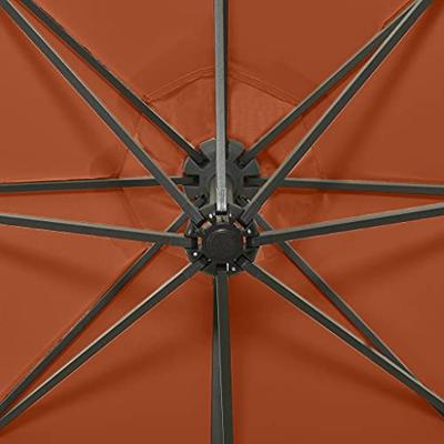 VidaXL Zweefparasol met paal en led-verlichting 300 cm terracottakleur