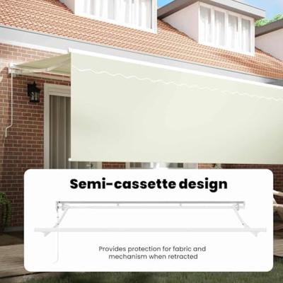 VidaXL Inklapbaar zonnescherm crème 350 x 200 cm