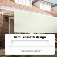 VidaXL Inklapbaar zonnescherm crème 350 x 200 cm - thumbnail