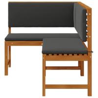 Tuinstoel met kussen Bruin 140 x 100 x 91cm Massief acaciahout - thumbnail