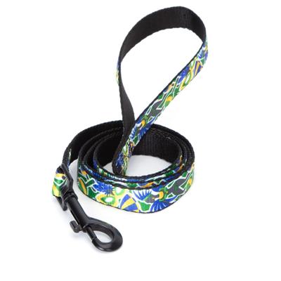 Nobleza Hondenriem groen met print - Polyester - Lengte 120 cm - Breedte 2 cm